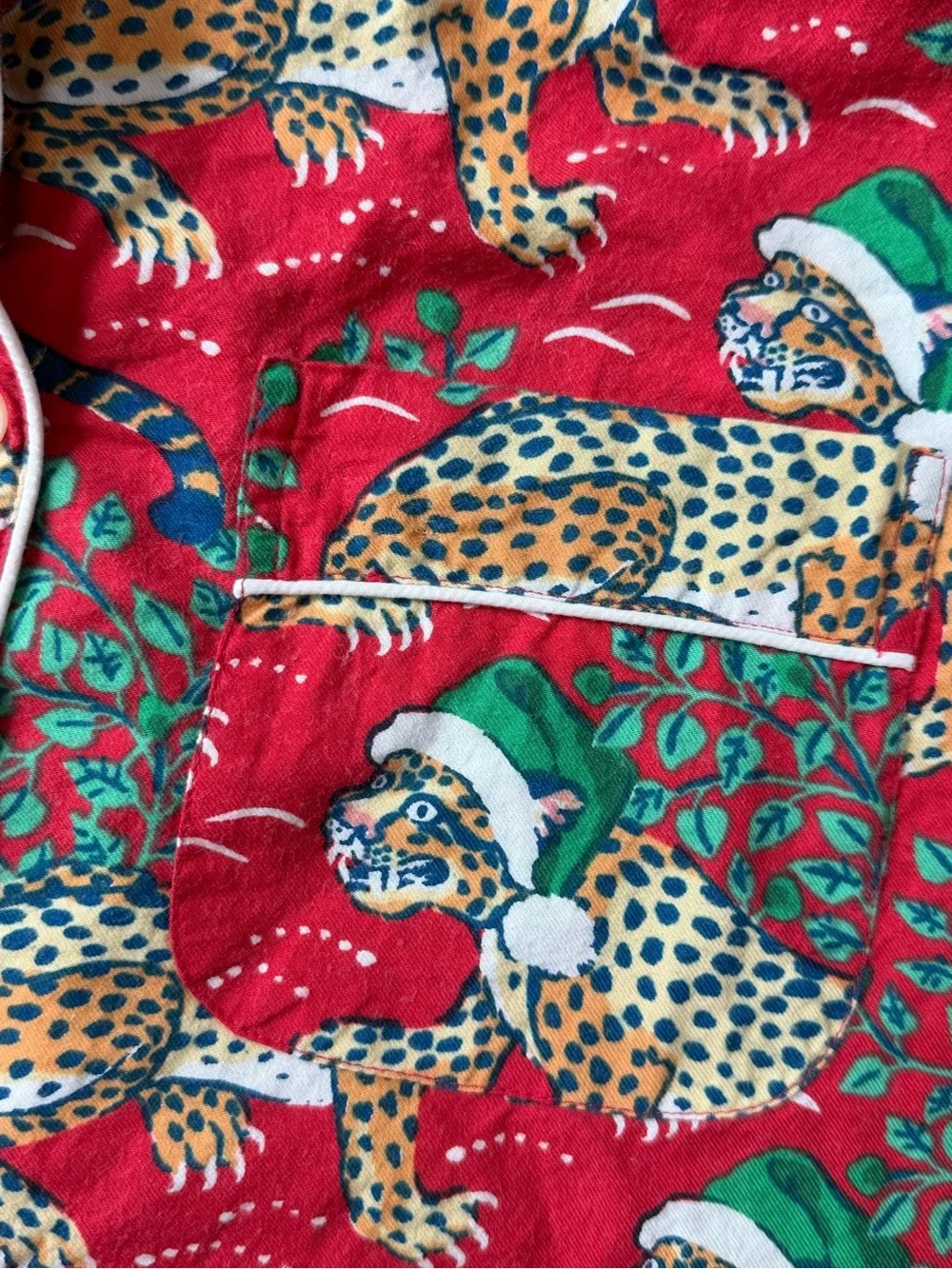 Printfresh Christmas Leopard Pajama Set Red Size M